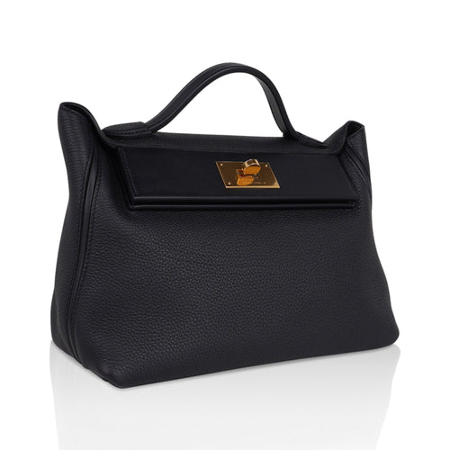 Hermes 24/24 29 Bag Black Clemence / Swift Gold Hardware