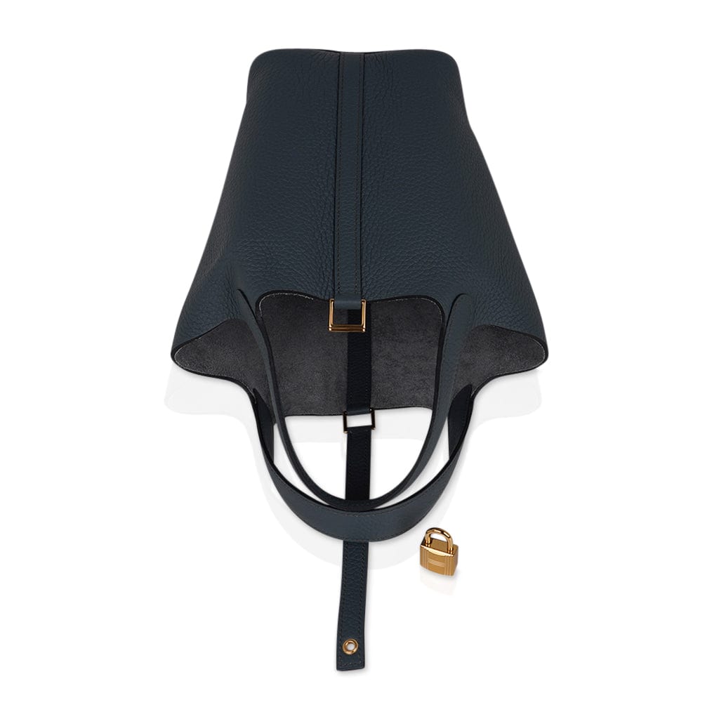 Hermes Picotin Lock 18 Bag Blue Orage Clemence Palladium Hardware