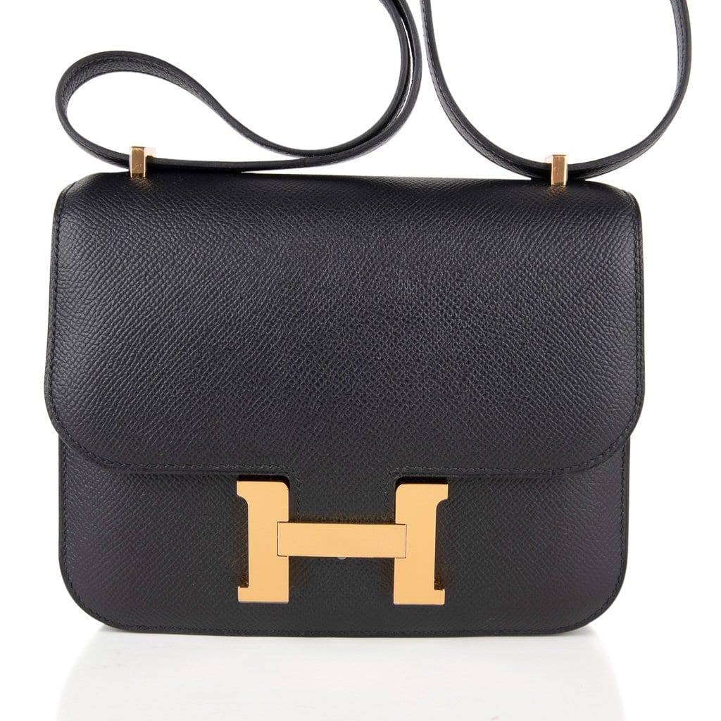 Hermes Constance Bag 18 Black Epsom Gold Hardware New w/ Box