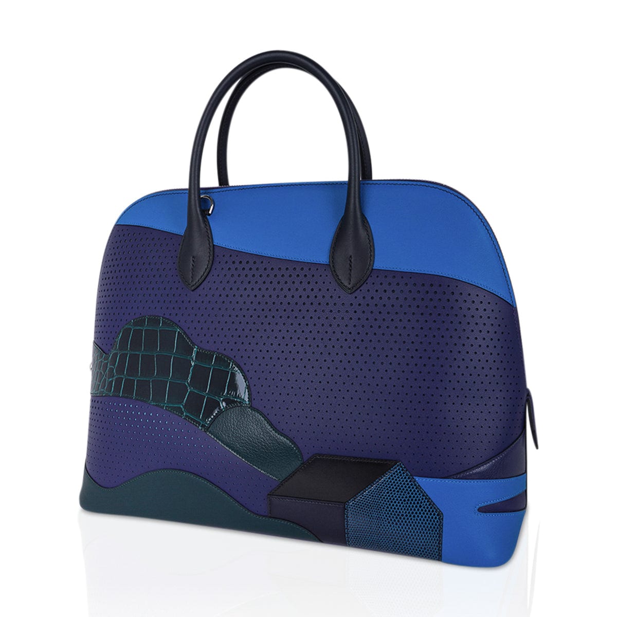 Hermes Limited Edition Bolide 1923 35 Bag Au Bout Du Monde with Exotic & Leather Mix