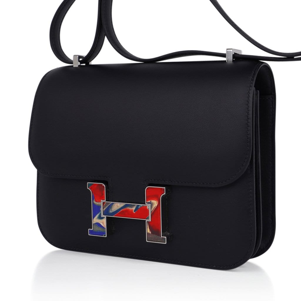 Hermes Constance Bag 18 Marbled Buckle Black Swift Limited Edition New / Box