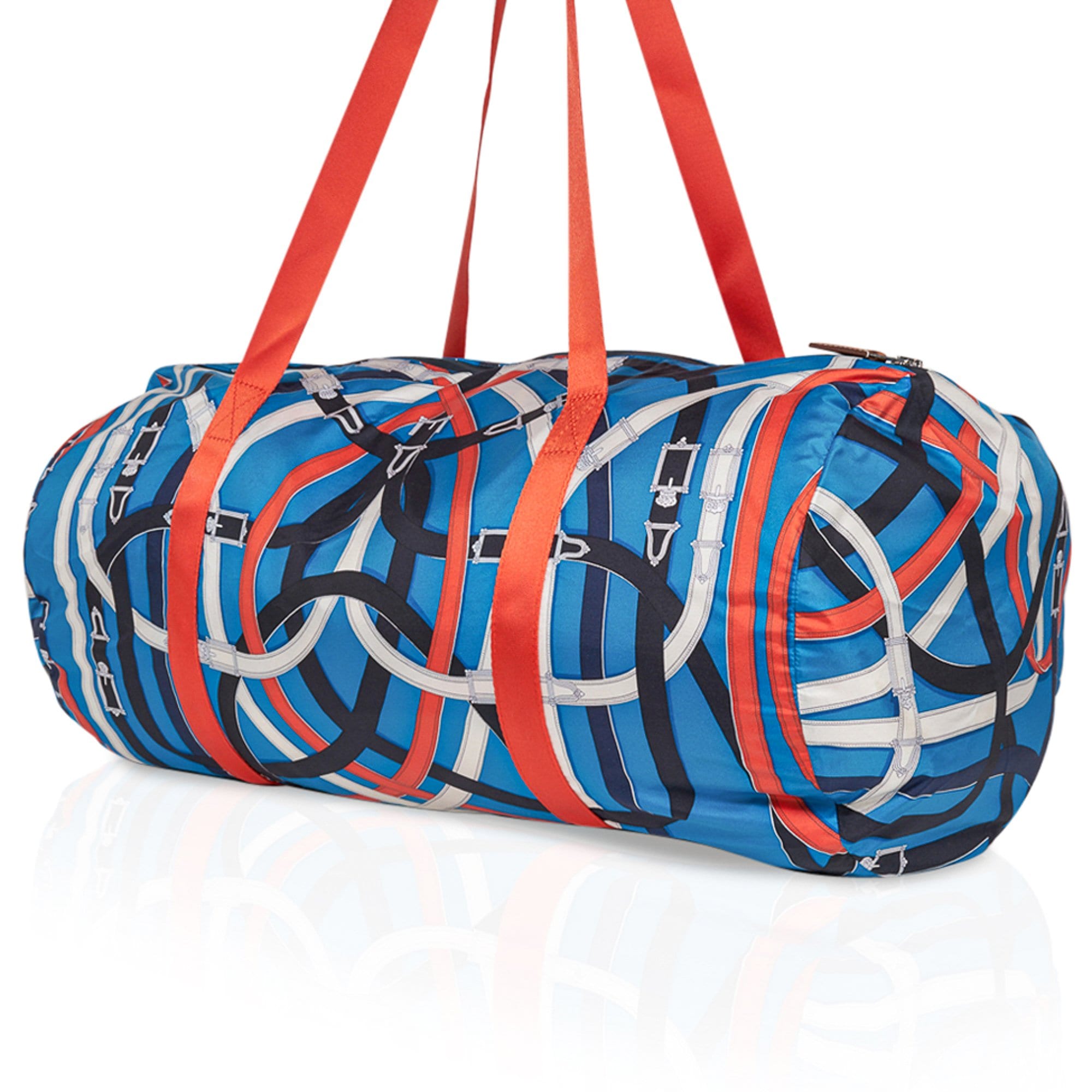 Hermes Airsilk Duffle Bag Cavalcadour 50 Blue Silk Limited Edition New