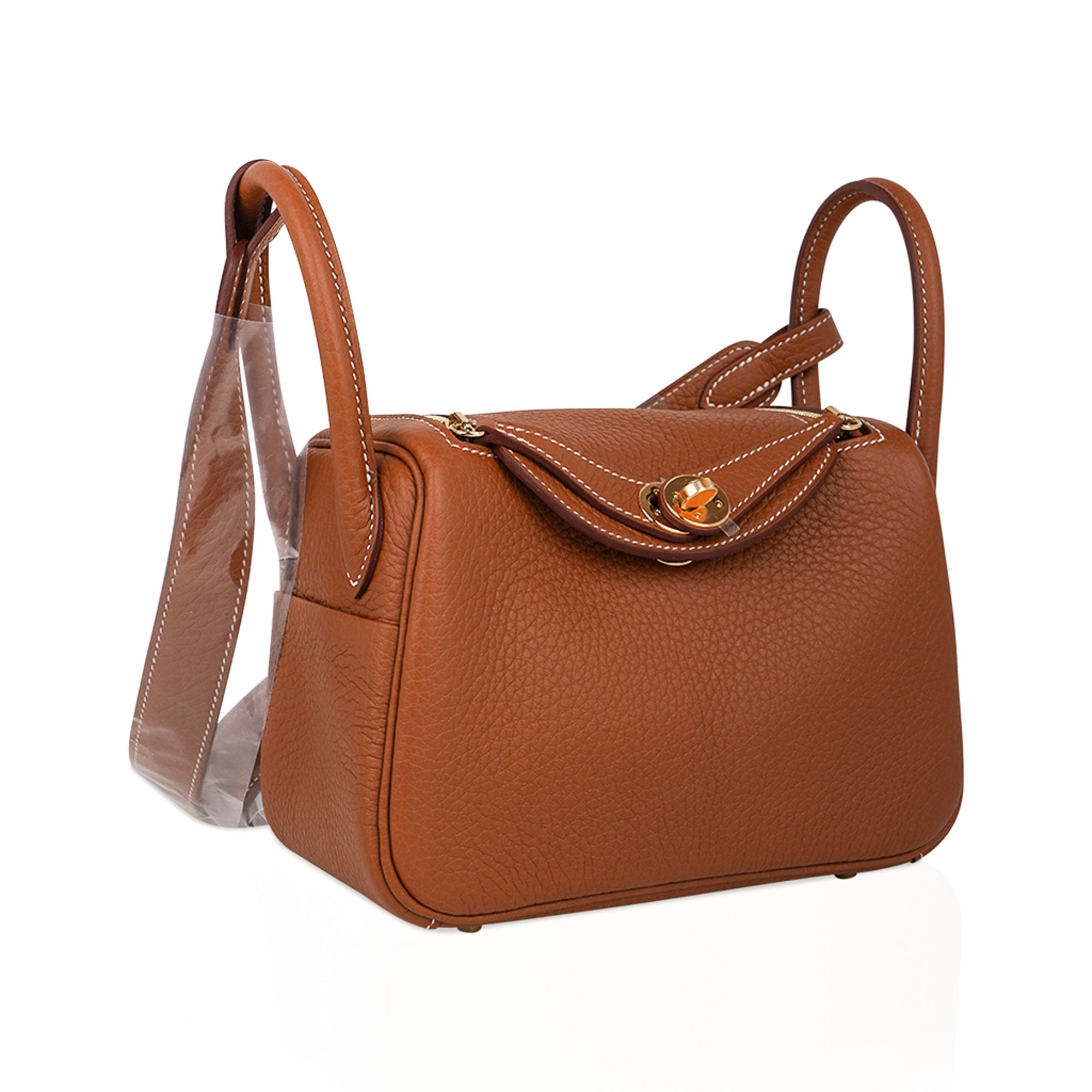 Hermes Mini Lindy 20 Bag Gold Clemence Leather with Gold Hardware