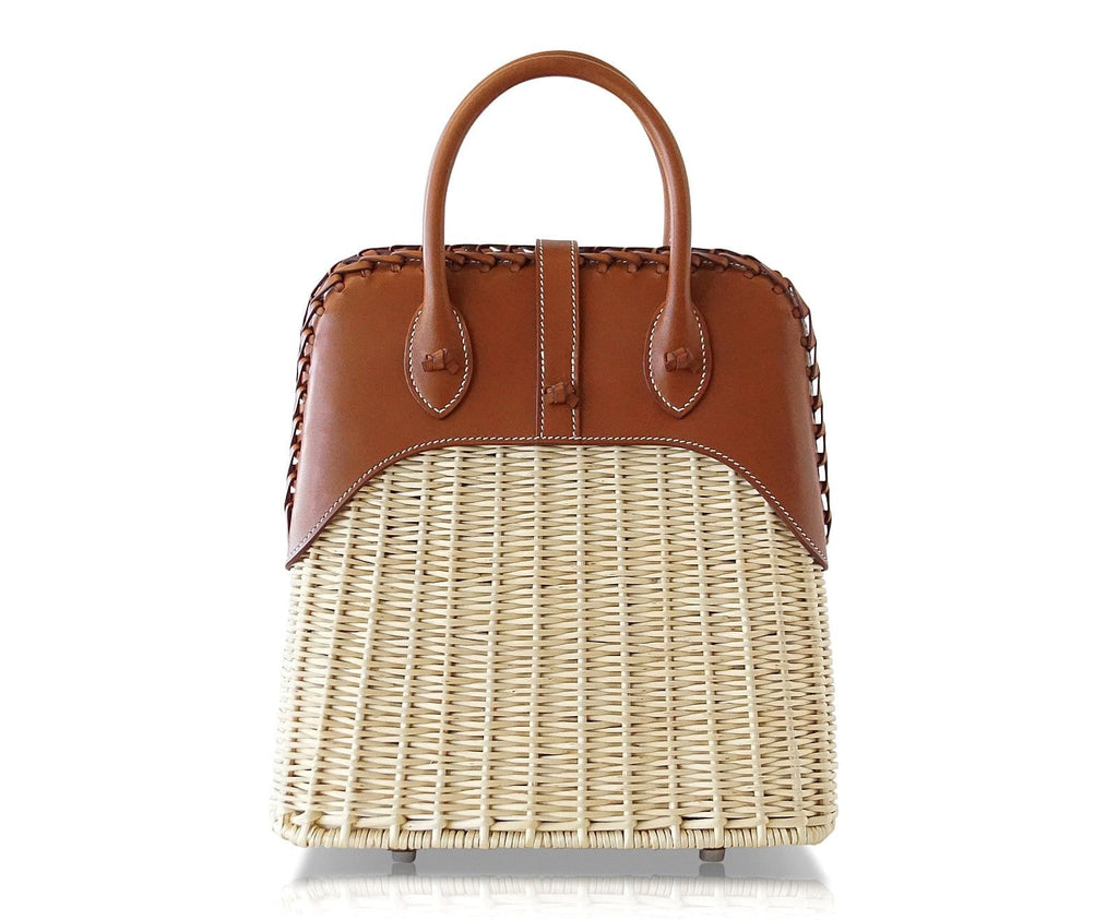 Hermes Limited Edition Bolide Bag Picnic Osier Wicker & Barenia Leather