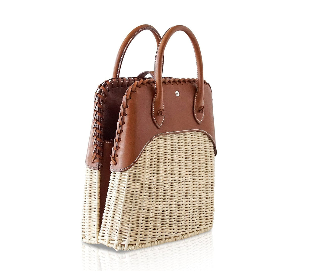 Hermes Limited Edition Bolide Bag Picnic Osier Wicker & Barenia Leather