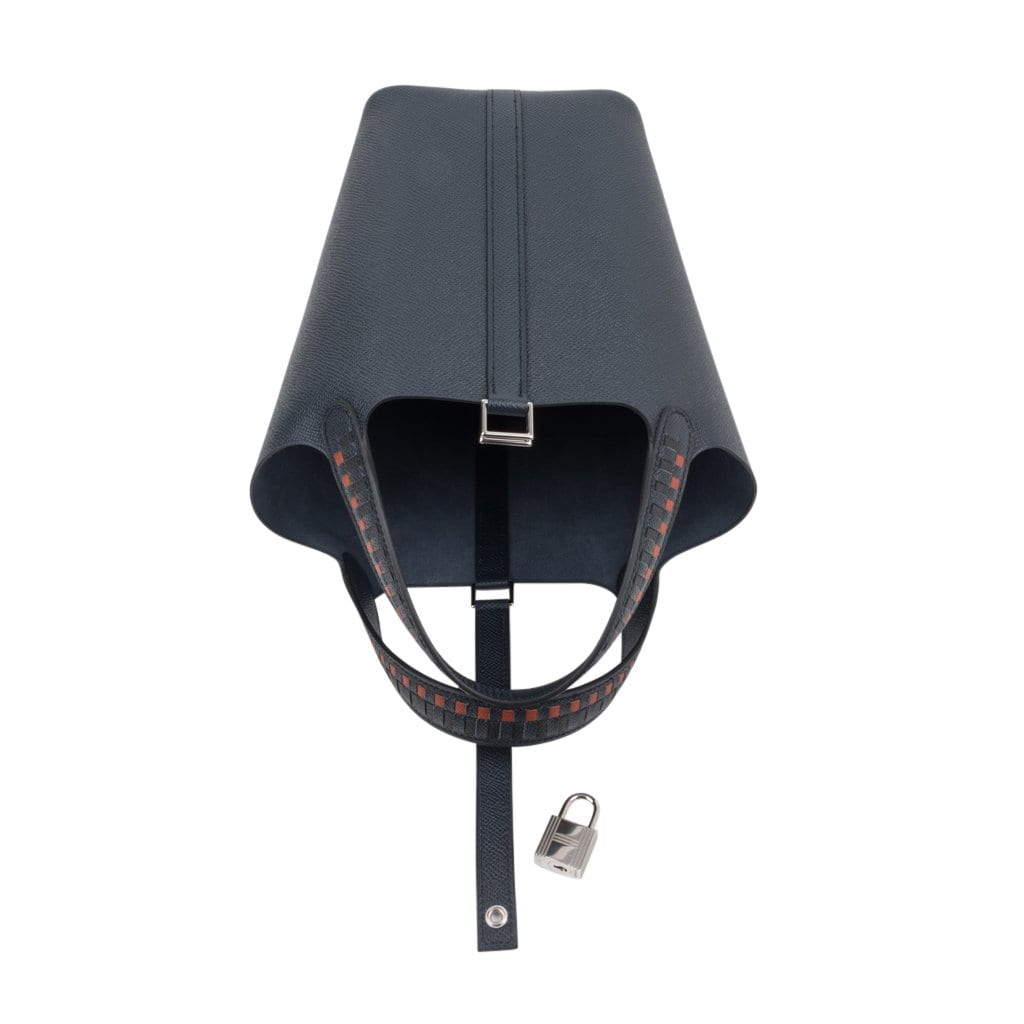 Hermes Picotin Lock 18 Tressage De Cuir PM Limited Edition Blue Indigo