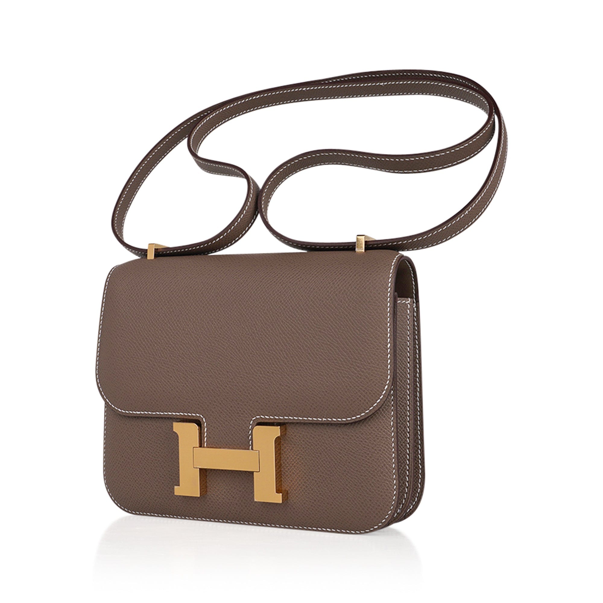 Hermes Constance Mini 18 Bag Etoupe Gold Hardware Epsom Leather