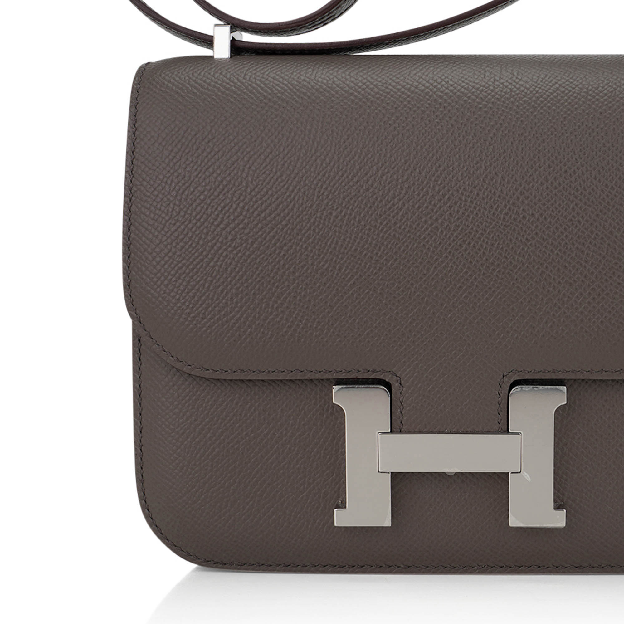 Hermes Mini Constance 18 Bag Etain Epsom Leather with Palladium Hardware