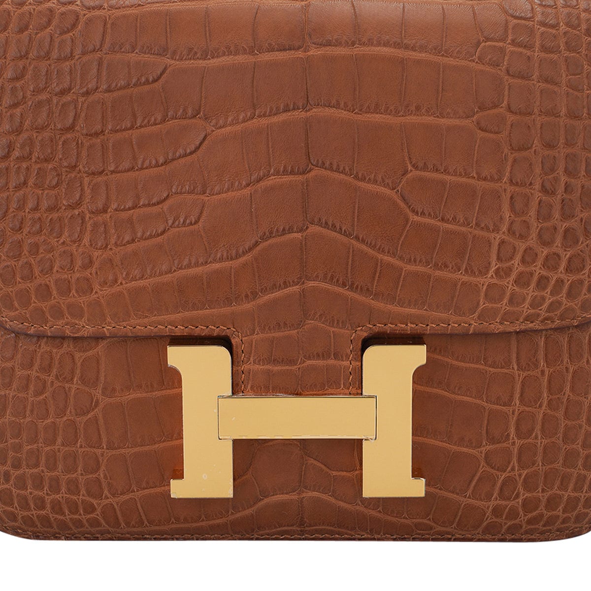 Hermes Mini Constance 18 Mirror Bag Gold Matte Alligator with Gold Hardware