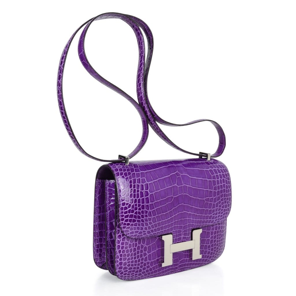 Hermes Constance 18 Bag Rare Ultra Violet Alligator Palladium