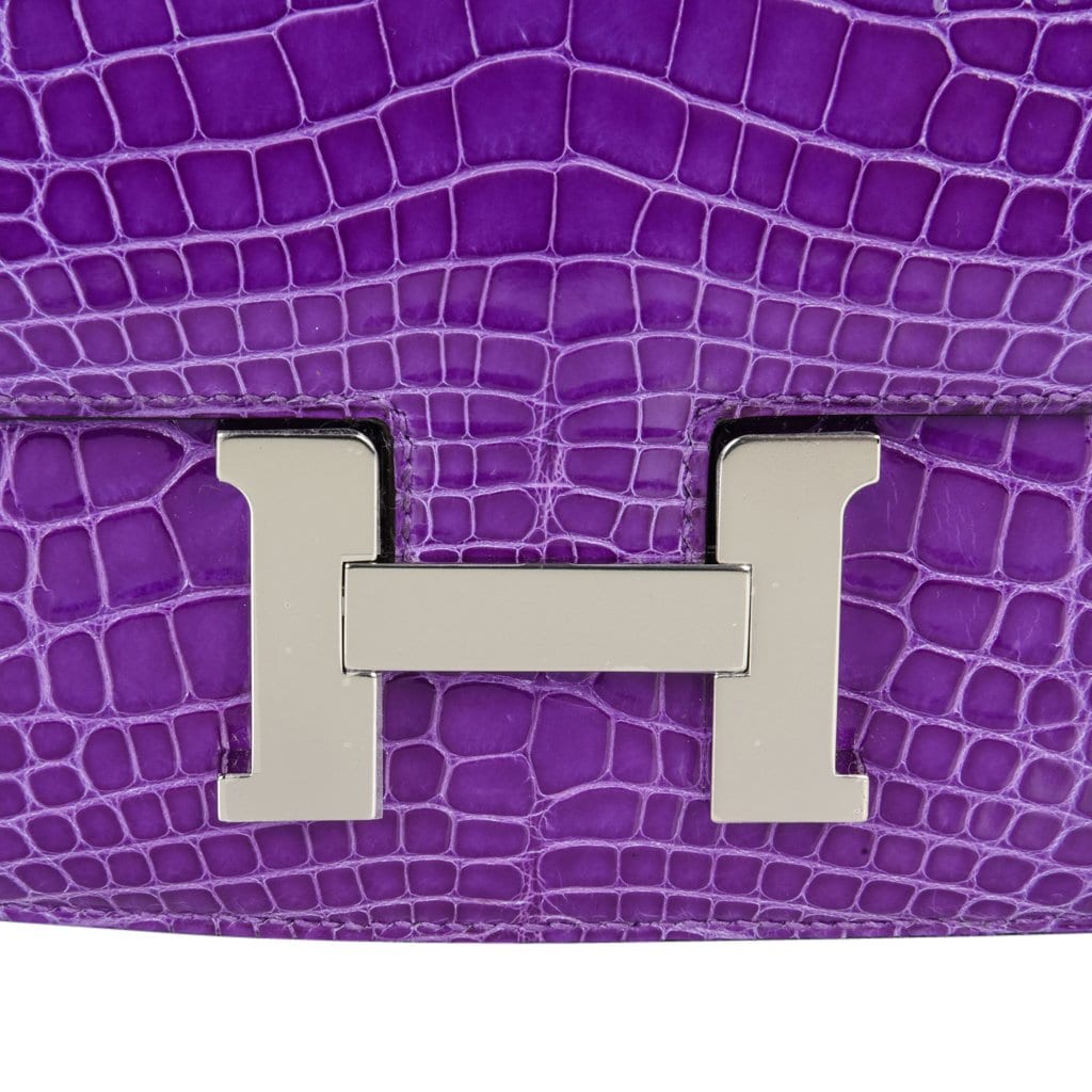 Hermes Constance 18 Bag Rare Ultra Violet Alligator Palladium