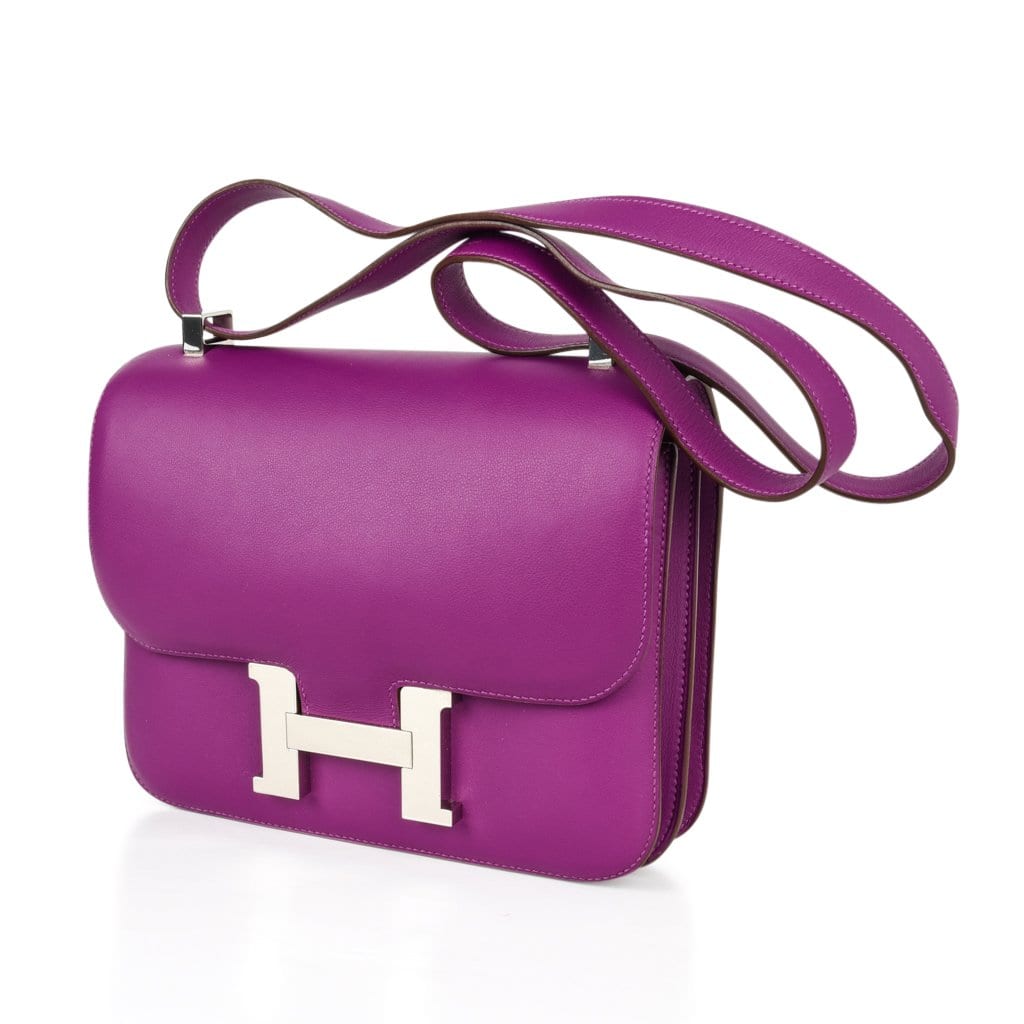 Hermes Constance 24 Bag Anemone Swift Leather with Palladium Hardware