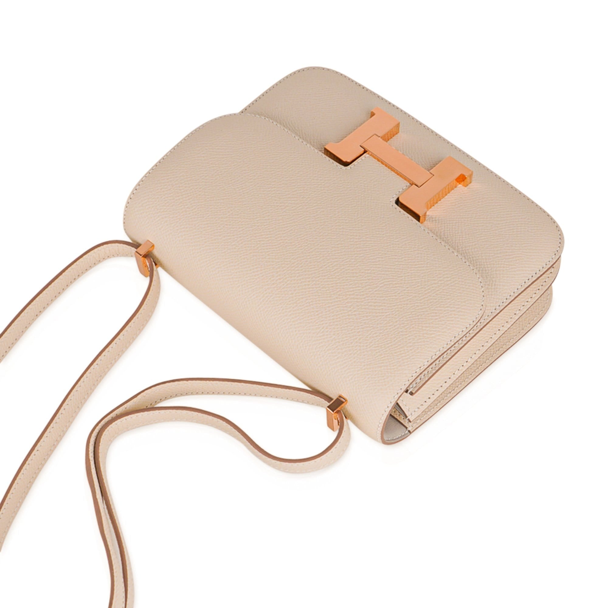 Hermes Constance HSS 18 Bag Craie / Gris Perle Rose Gold Hardware