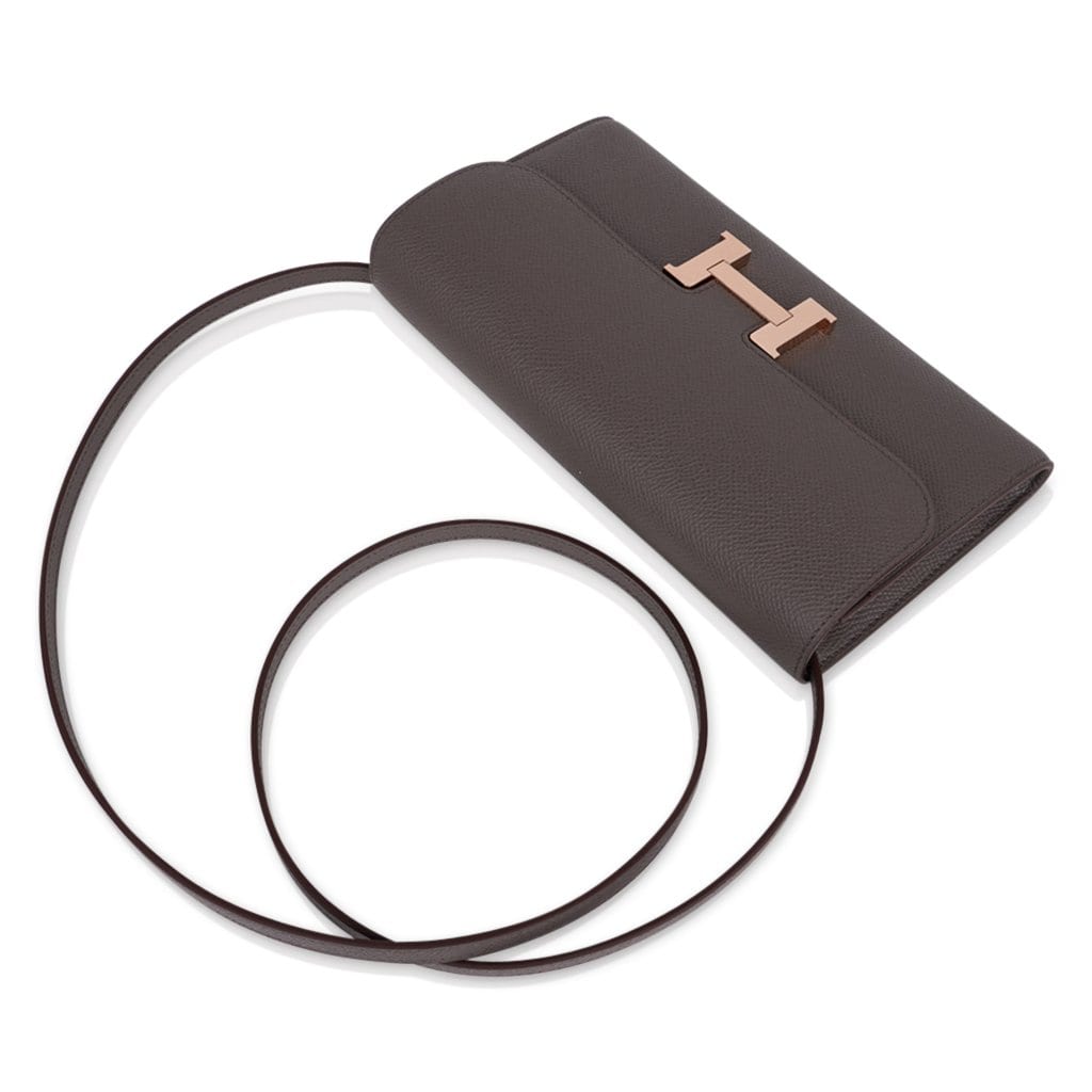 Hermes Constance Long To Go Wallet Etain Rose Gold Hardware Epsom New w/ Box
