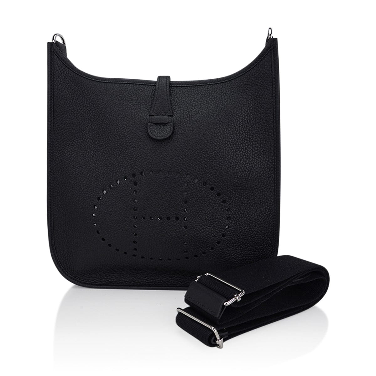 Hermes Bag Evelyne PM Black Clemence Palladium Hardware