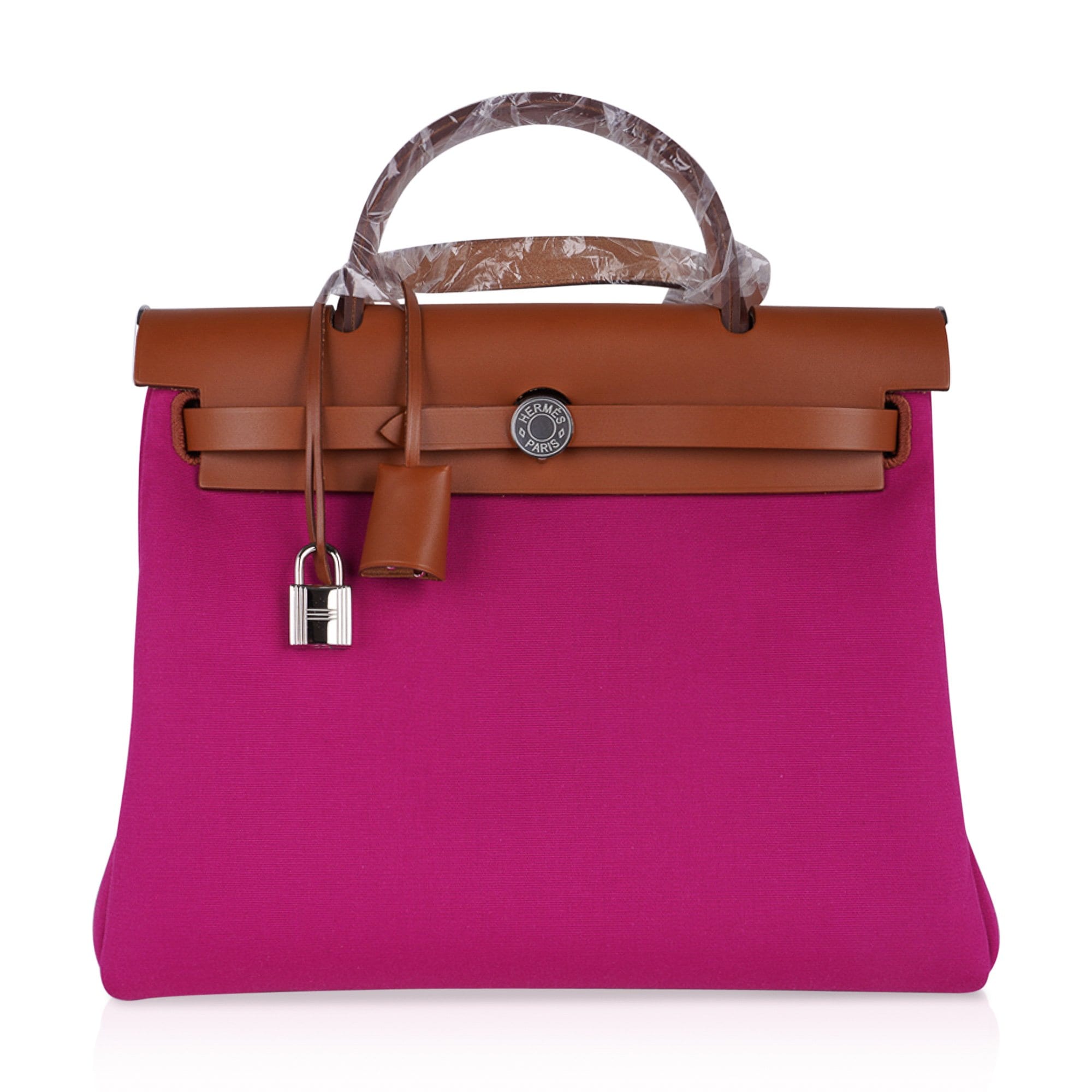 Hermes Herbag Zip 31 Magnolia / Dune Toile Officier / Vache Hunter Leather