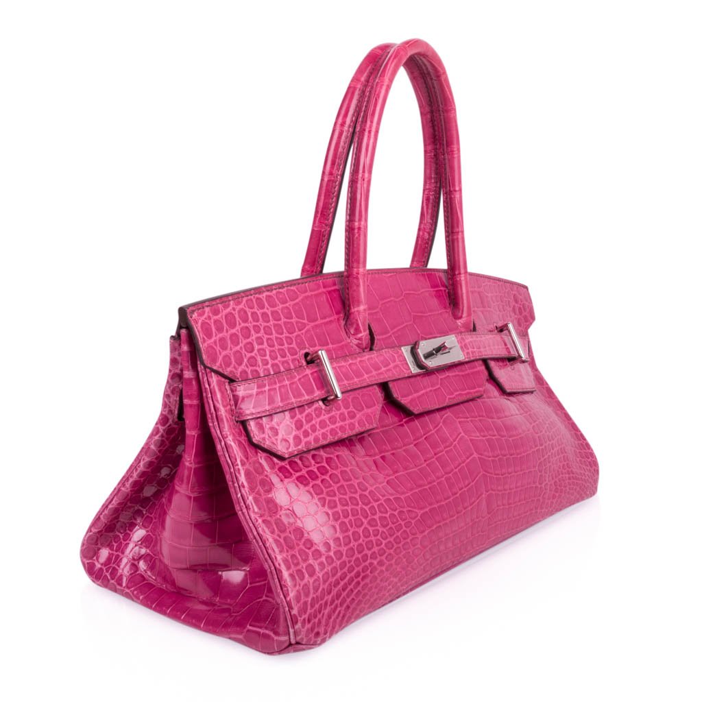 Hermes JPG Shoulder Birkin 42 Bag Fuchsia Porosus Crocodile Bag Limited Edition