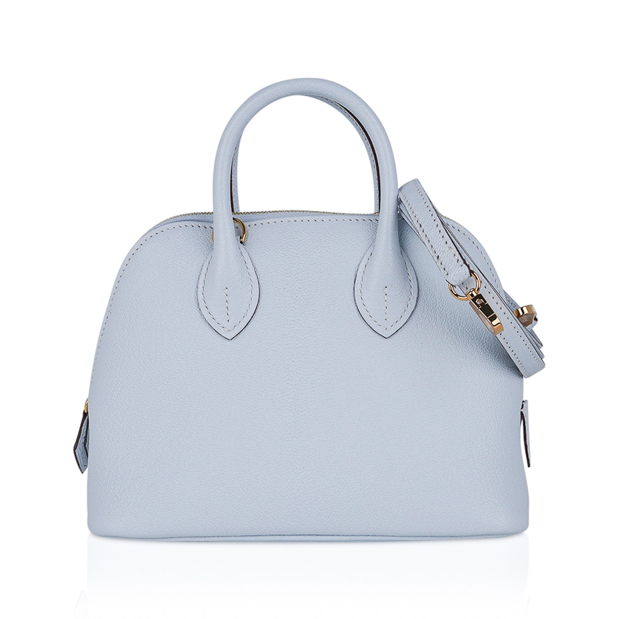 Hermes Mini Bolide 1923 Bleu Brume 25 Bag Evercolor Leather Gold Hardware Gold Hardware