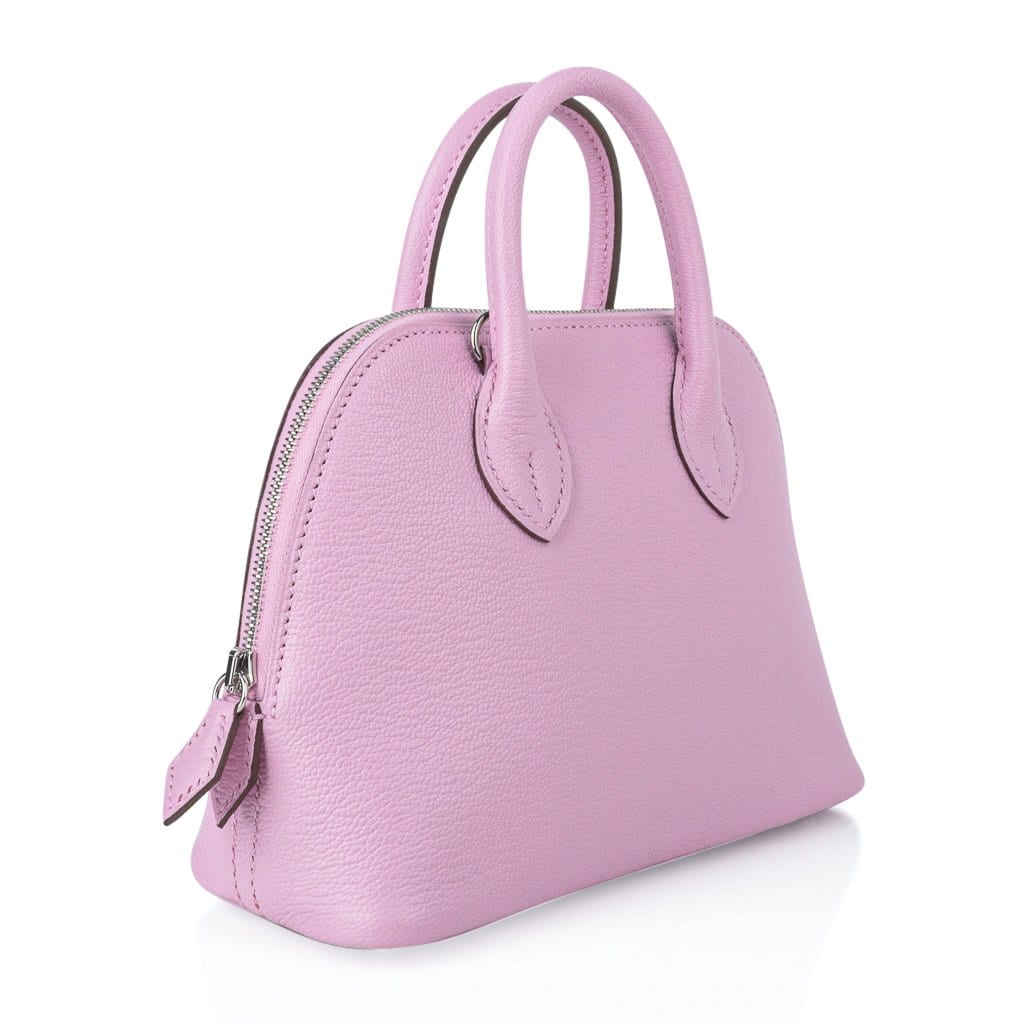 Hermes Mini Bolide 1923 Bag Mauve Sylvestre Chevre Leather Palladium Hardware