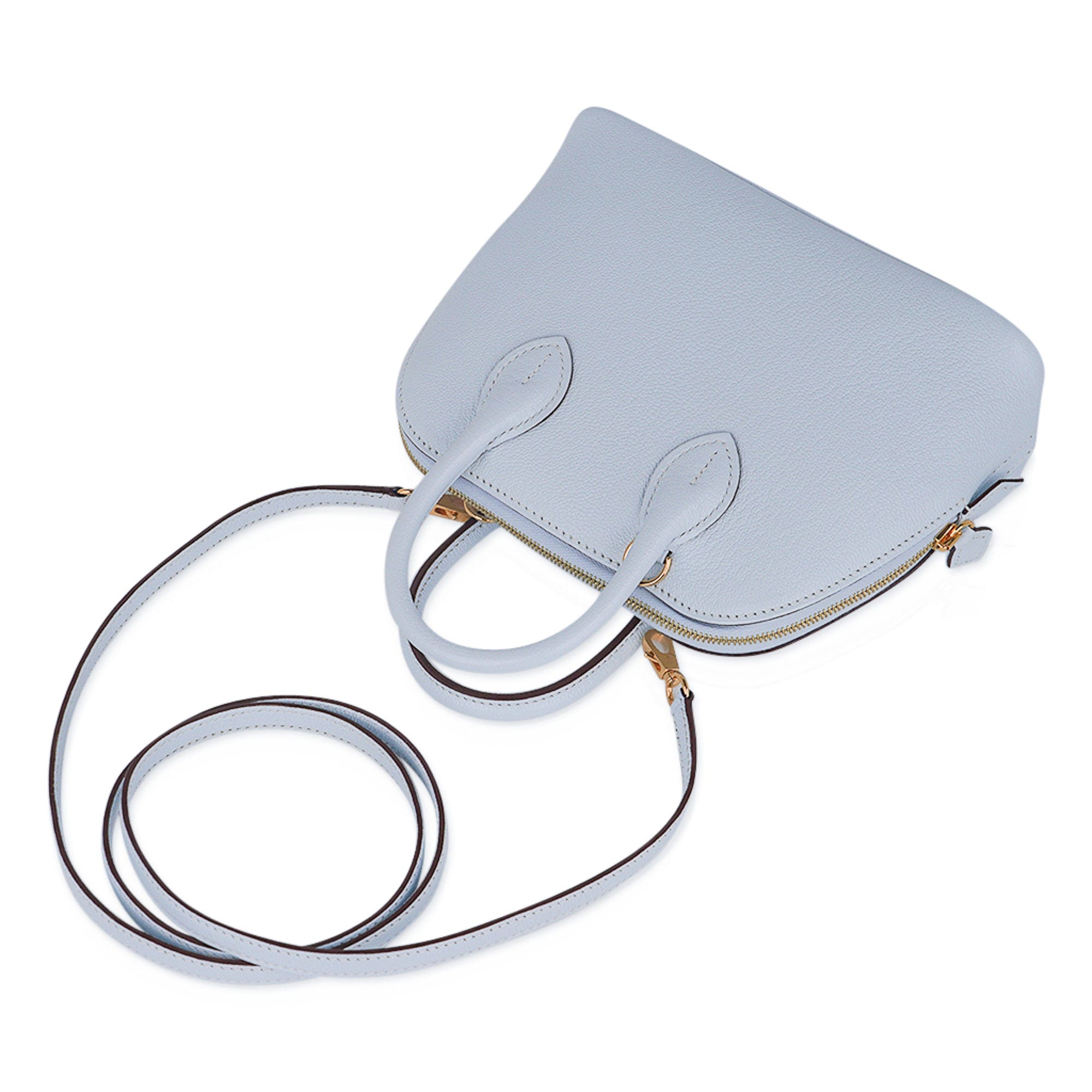 Hermes Mini Bolide 1923 Bleu Brume 25 Bag Evercolor Leather Gold Hardware Gold Hardware