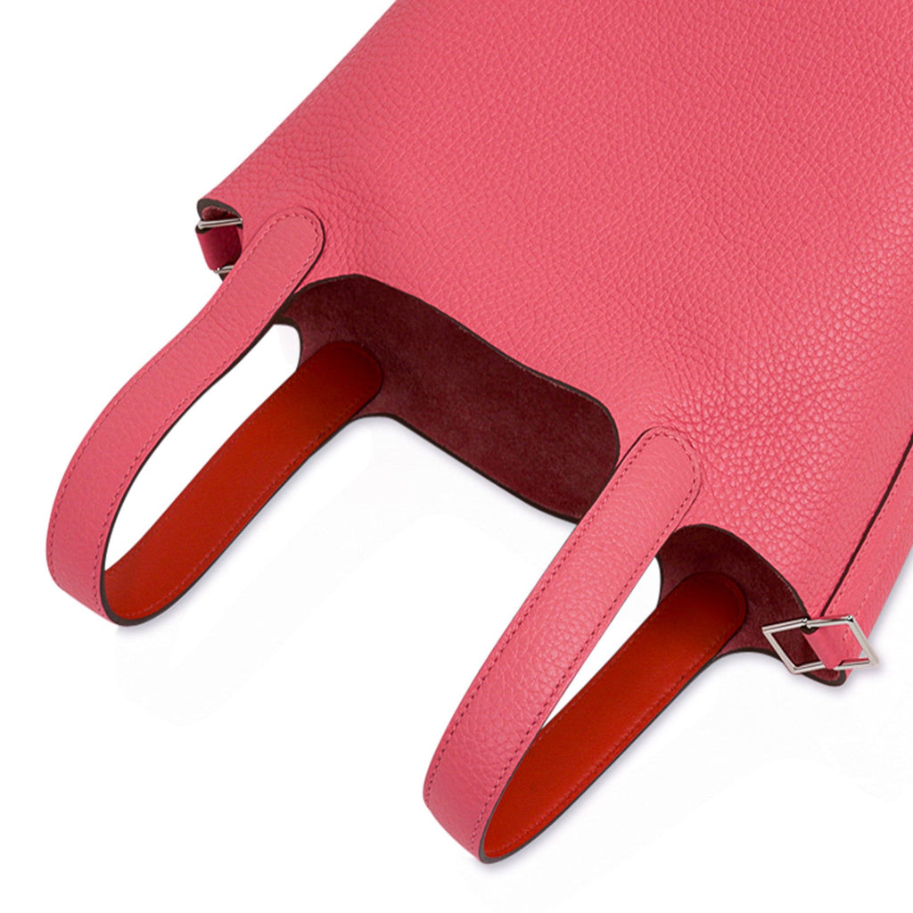 Hermes Picotin Lock 18 Eclat Bag Rose Azalee / Terre Battue Tote Clemence Palladium