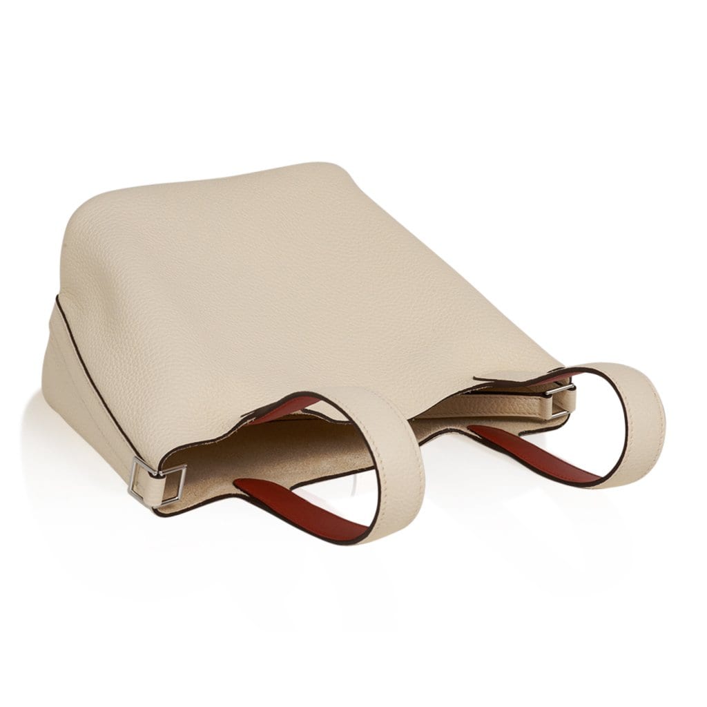 Hermes Picotin Lock 18 Eclat Bag Nata / Terre Battue Tote Clemence Palladium