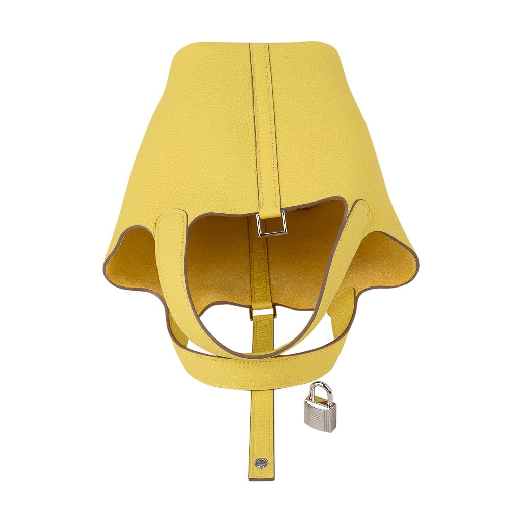 Hermes Picotin Lock 18 Bag Lime Tote Clemence Leather Palladium  Hardware