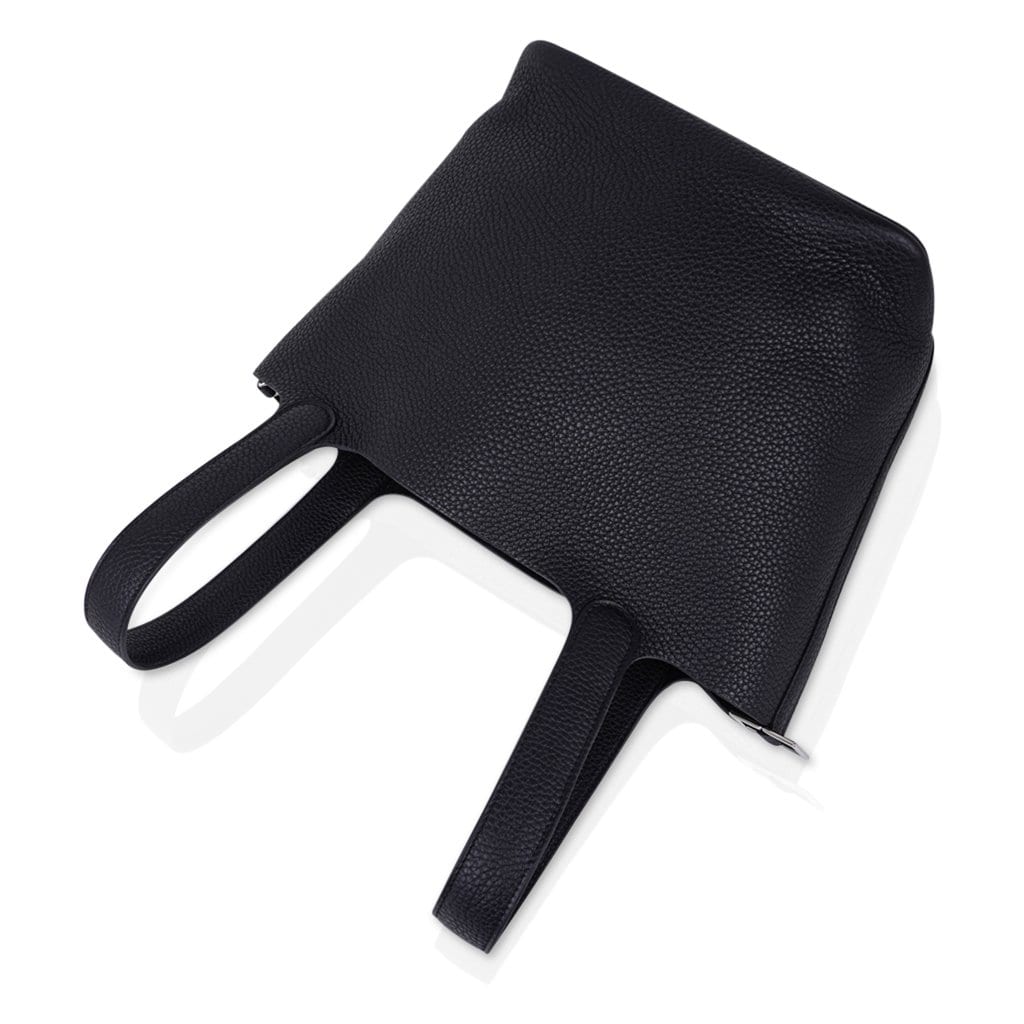 Hermes Picotin Lock 22 Bag Black Tote Clemence Palladium Hardware