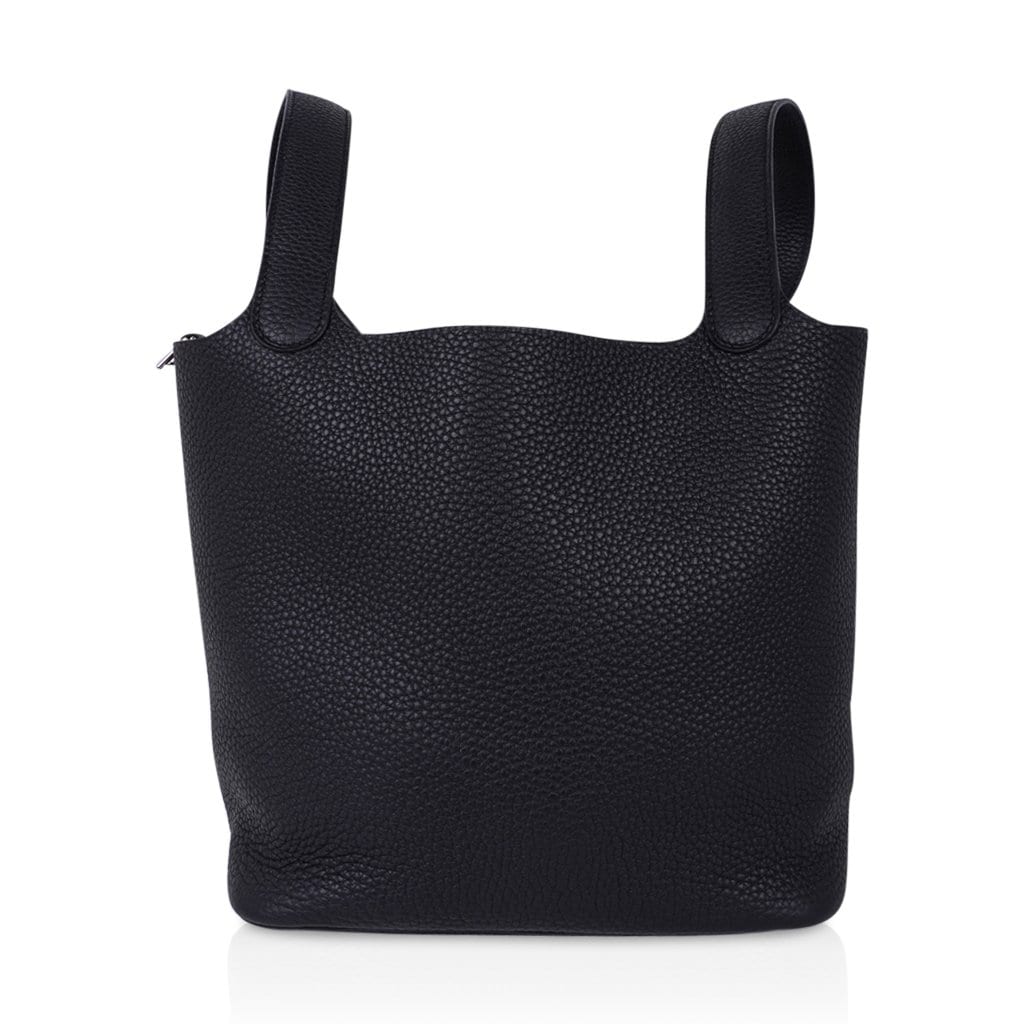 Hermes Picotin Lock 22 Bag Black Tote Clemence Palladium Hardware