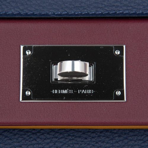 Hermes 24 24 29 Bag Blue Nuit Indigo Bordeaux Kraft Palladium