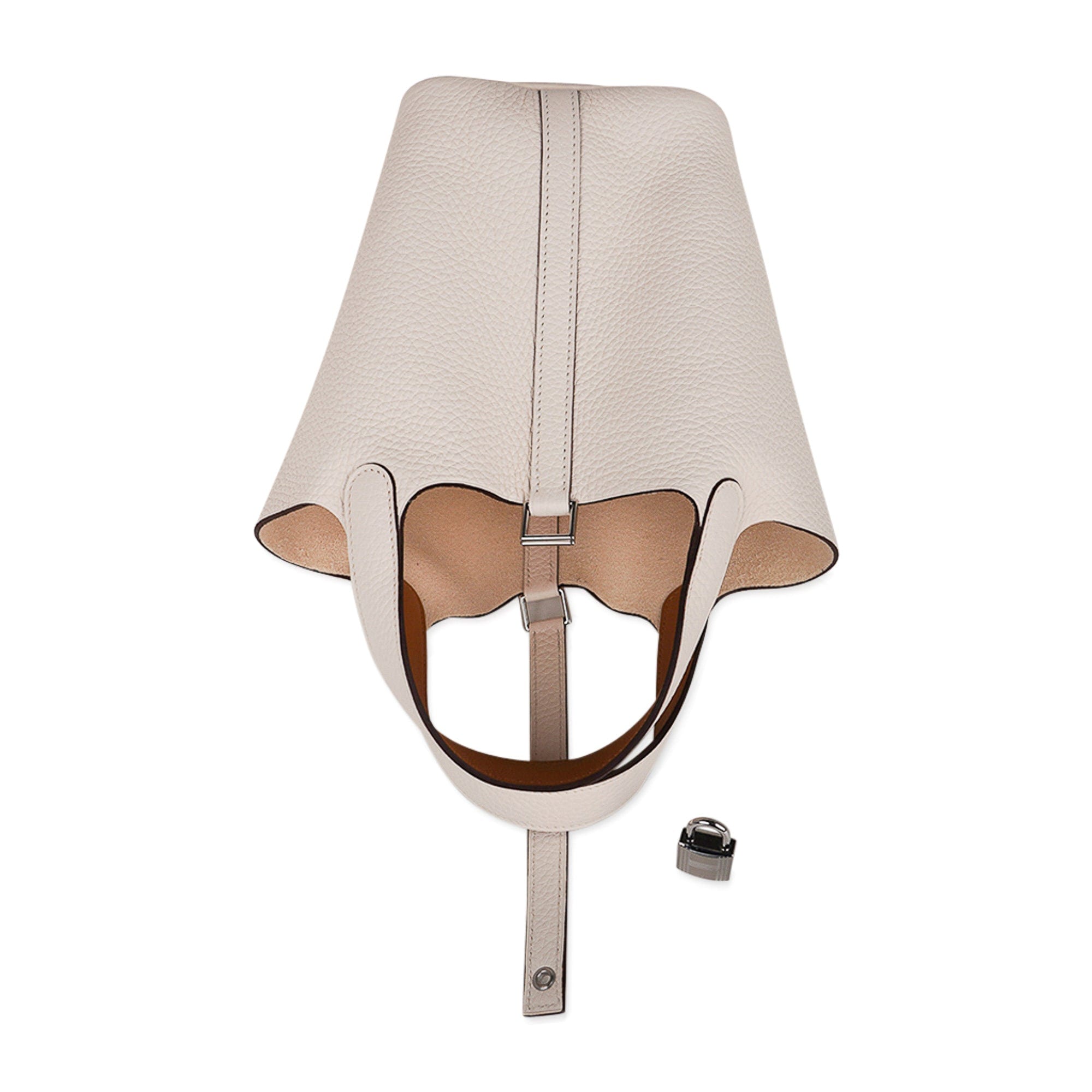 Hermes Picotin Lock Eclat 18 Bag Nata / Sesame Tote Clemence Palladium