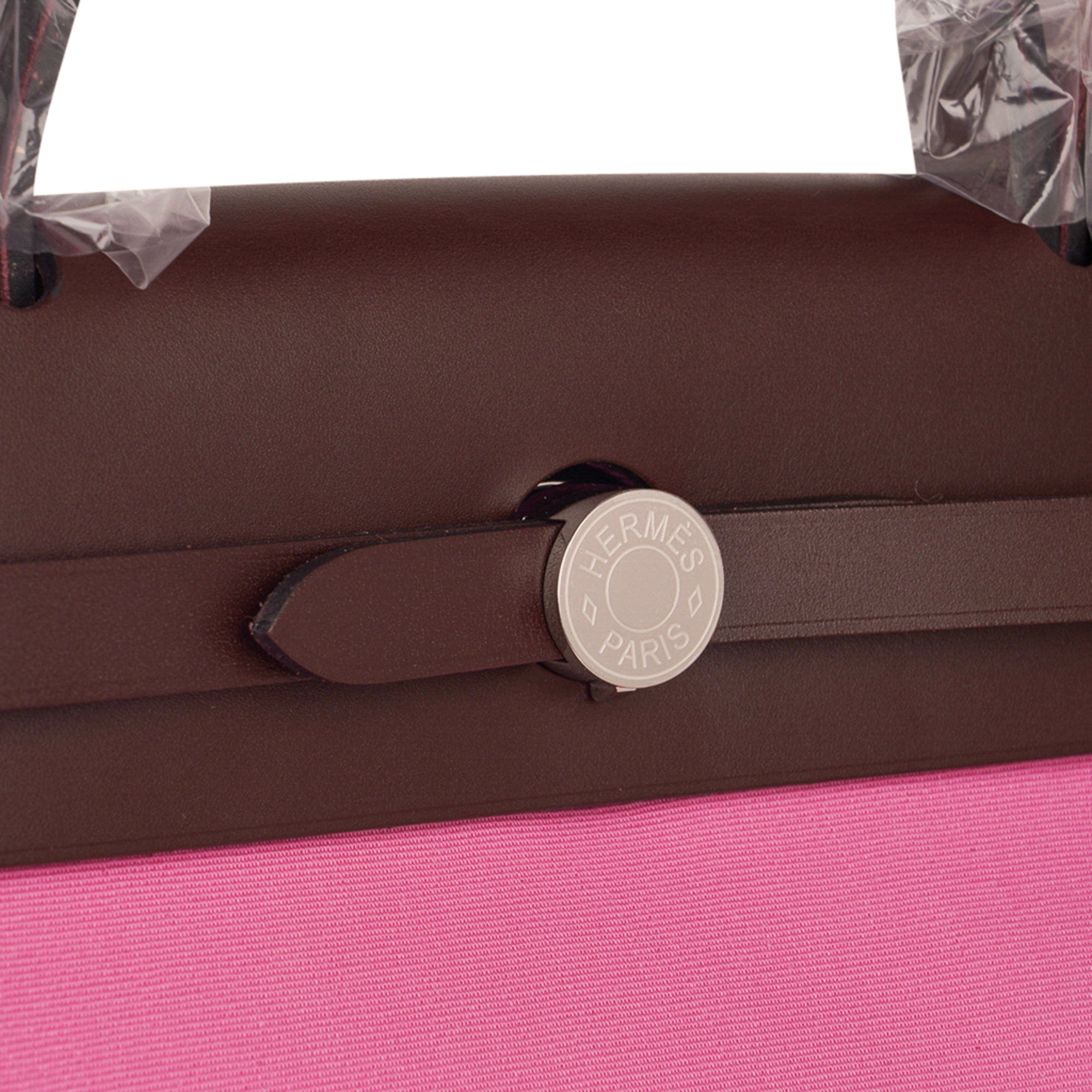 Hermes Herbag Zip 31 Verso Bubblegum / Rubis Palladium New w/Box