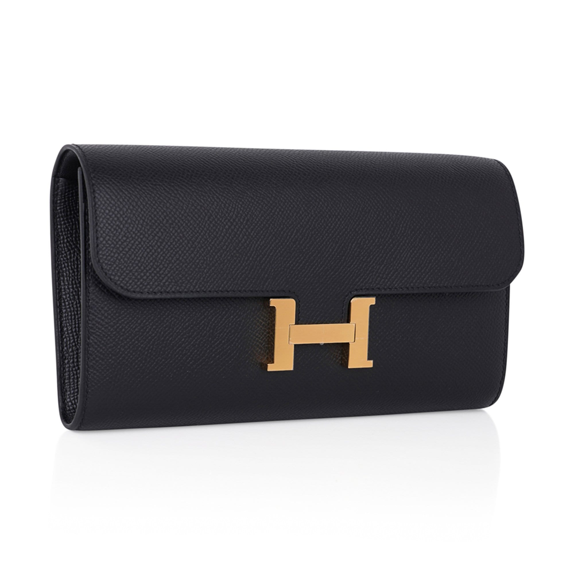 Hermes Constance Long To Go Wallet Black Epsom Gold Hardware